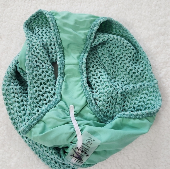 New!Montce Turquoise Crochet High Waisted Scrunch Butt Bikini Bottom - Picture 10 of 11